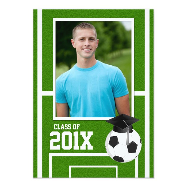 Soccer Sports Graduation Invitation Announcement (front side)