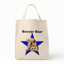 Soccer Star English Bulldog Puppy Light Bag by time2see Soccer Star English Bulldog Puppy Light Bag
