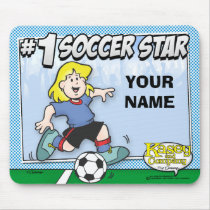 Soccer Star Girl Mouse Pads