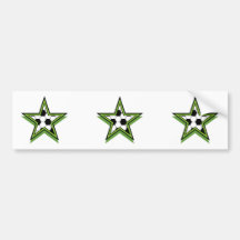 soccer star green bumper sticker