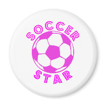 soccer star pink magnets by Canadianfem soccer star pink magnets