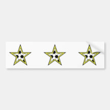 soccer star yellow bumper stickers