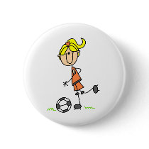 Soccer Stick Figure Button