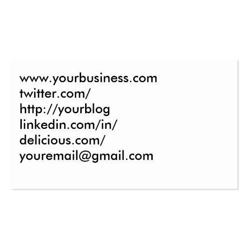 Social Bus Card Business Card Template (back side)