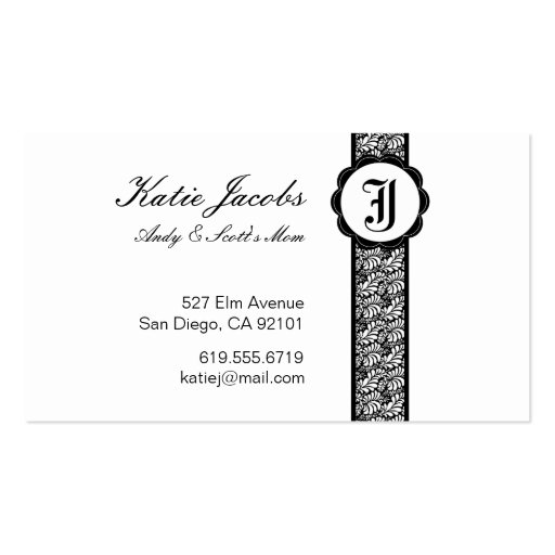 Social Calling Cards Business Card Template (front side)