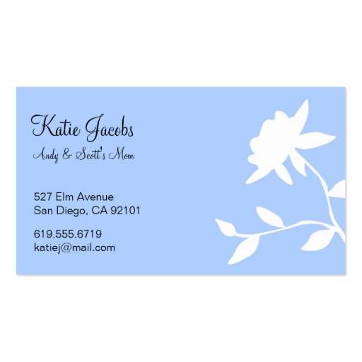 Social Calling Cards Business Card Template (front side)
