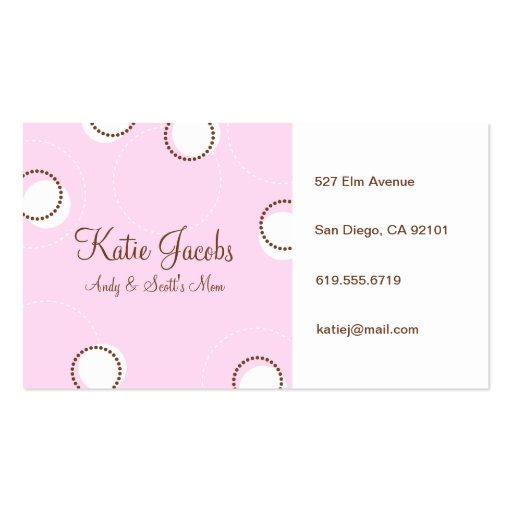 Social Calling Cards Business Card Templates (front side)