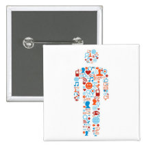 Social human shape button