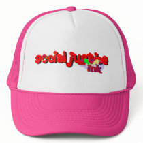 Social Justice Ink Paint Hat (white and pink)