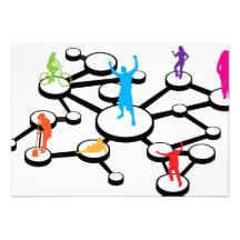 Social Media Connections Diagram Custom Invitation