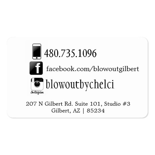 social media hair stylist card business card template (back side)
