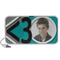 Social Media Heart - Teal Photo Doodle Speaker speakers