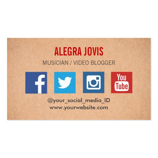 SOCIAL MEDIA MUSICIAN YOU TUBE BUSINESS CARD BUSINESS CARD TEMPLATE (front side)
