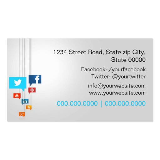 Social Media/SEM/SEO Business Card Template (back side)