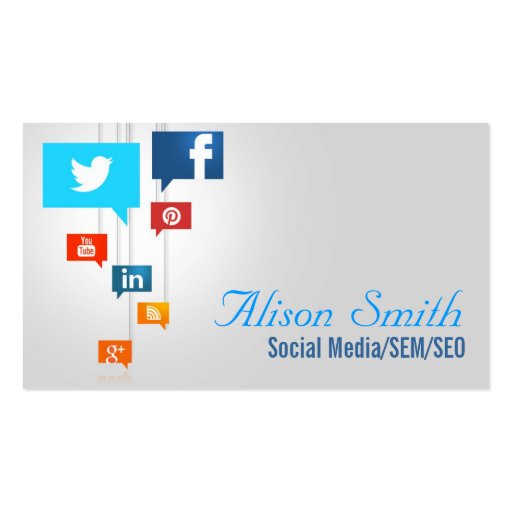 Social Media/SEM/SEO Business Card Template (front side)