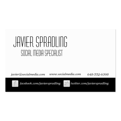 Social Media Specialist Business Cards (back side)