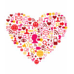 Social Network Heart Tshirts