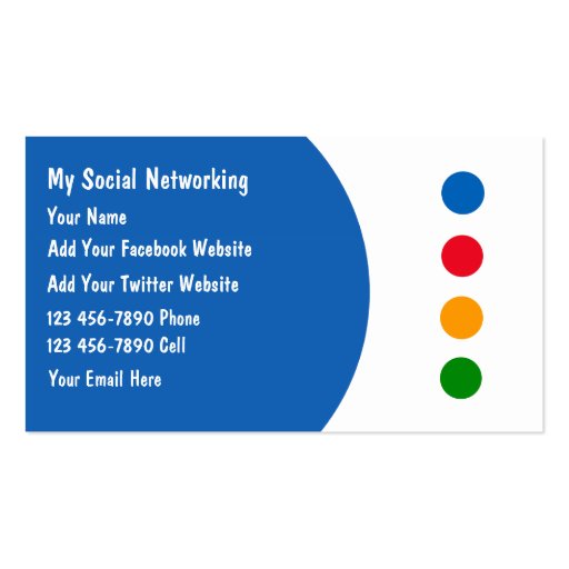 Social Networking Business Cards (front side)