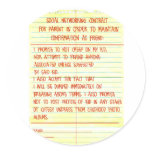 Social Networking Contract For Creeping Parents Stickers