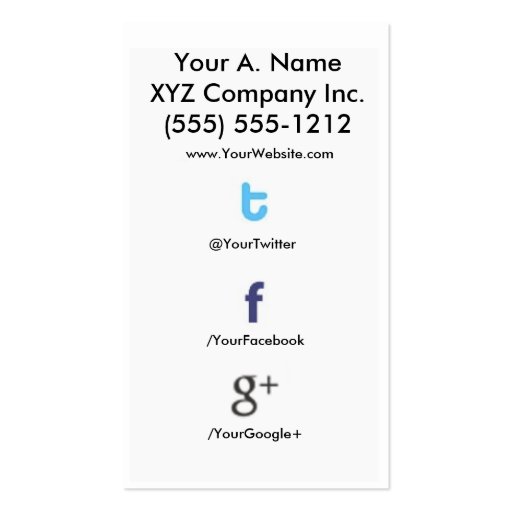 Social Profile Business Card tfg 2.0 tfgback (front side)