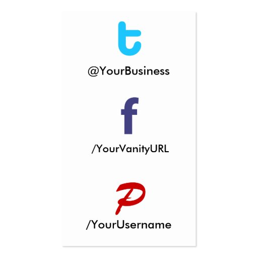 Social Profile Business Card tfP 2.0 Wer@b tfPbak (back side)