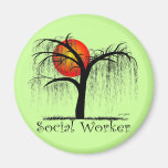 Social Worker Artsy Tree Gifts Fridge Magnet