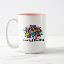 Social Worker Blooms Mugs