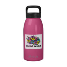 Social Worker Blooms Reusable Water Bottle