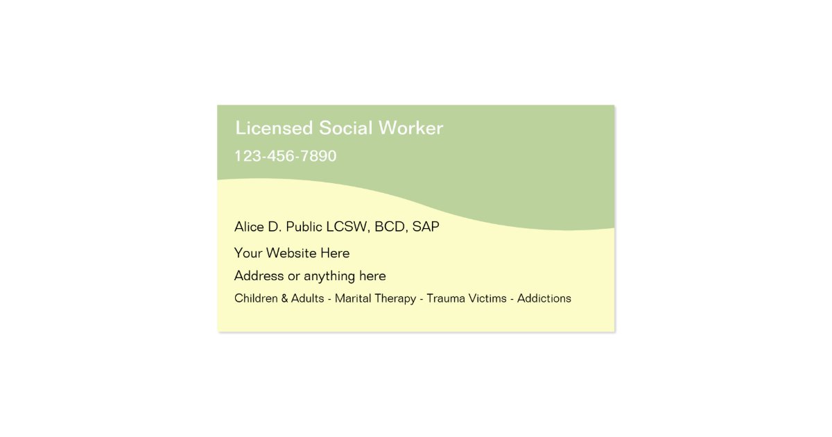 Social Worker Business Cards Zazzle