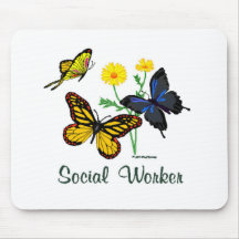 Social Worker Butterflies Mousepads