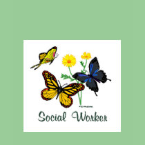 Social Worker Butterflies t-shirts