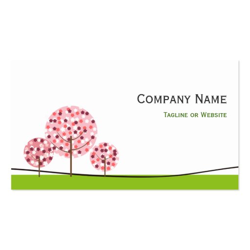 Social Worker - Cute Pink Wishing Tree Logo Business Card Templates (back side)