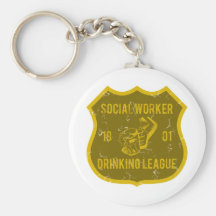 Social Worker Drinking League Key Chain