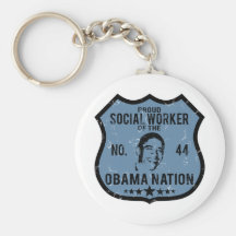 Social Worker Obama Nation Keychains