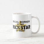 Social Worker Rock Star by Night Coffee Mugs