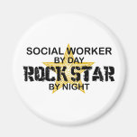 Social Worker Rock Star by Night Fridge Magnet