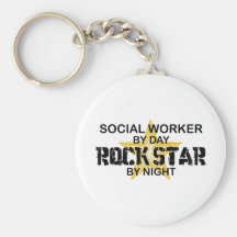 Social Worker Rock Star by Night Key Chains
