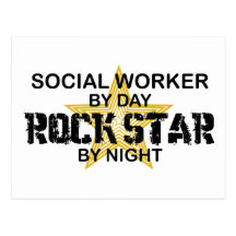 Social Worker Rock Star by Night Postcard