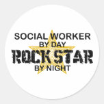 Social Worker Rock Star by Night Sticker