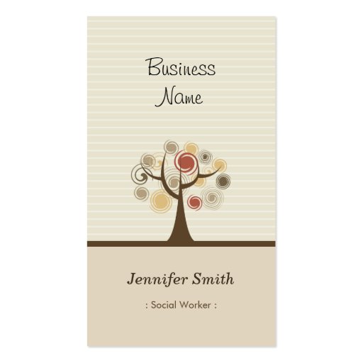 Social Worker - Stylish Natural Theme Business Card Templates