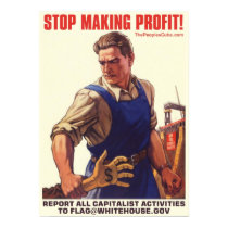 Socialism - Stop Making Profit: Protest Poster posters