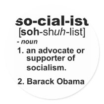 socialist definition round stickers