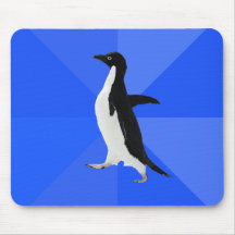 Socially Awkward Penguin ("Customize" to add text) Mousepad