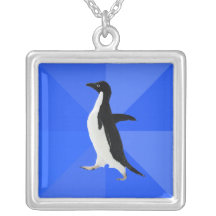 Socially Awkward Penguin ("Customize" to add text) Custom Necklace