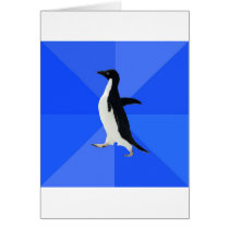 Socially-Awkward-Penguin-Meme Greeting Cards