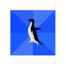 Socially-Awkward-Penguin-Meme Post Cards