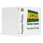 Society Islands Waving Flag with Name Vinyl Binder