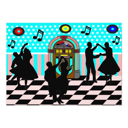 Sock Hop Fifties Dance Theme Party Invitations | Zazzle