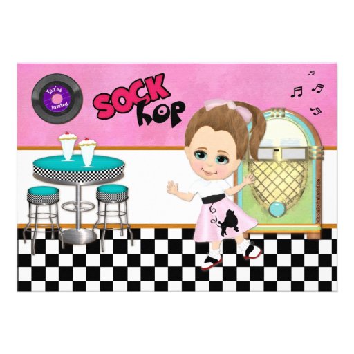 Sock Hop Party Custom Announcement