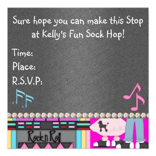 Sock Hop Party Invitations